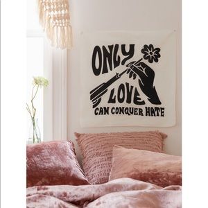 Brothers Design Co. Love Conquers Flag Tapestry